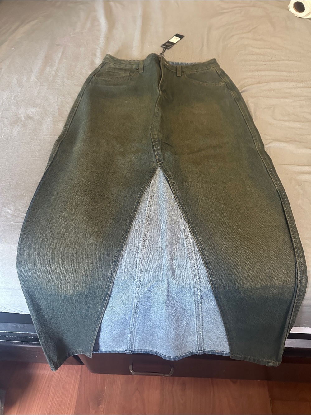 Fashion Nova Olive Green Maxi Skirt